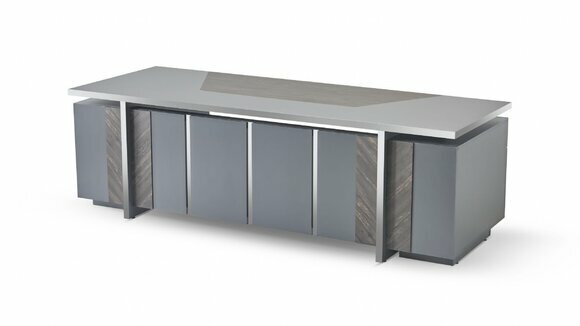 Bürotisch Rechteckig Form Grau Einfarbig Modern Design Stil mit Stauraum Bürotisch Rechteckig Form Grau Einfarbig Modern Design Stil mit Stauraum von JV Moebel