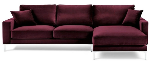 Burgund Rot Design Couchen Polster Sofa Sofas bordaux Ecksofa Stoff Wohnzimmer von JV Möbel