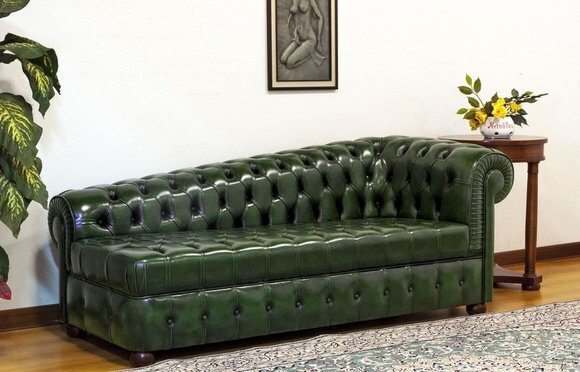 Chaiselongues Chesterfield Sofa Grün Couch Liege Ottomane Chaiselongues Chesterfield Sofa Grün Couch Liege Ottomane von JV Möbel