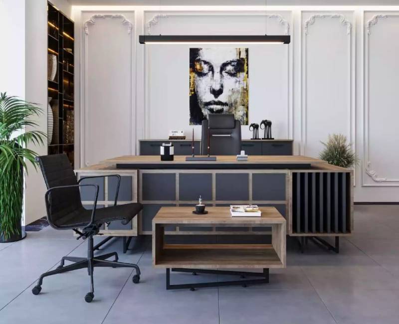 Chef Büro Möbel Set Schreibtisch Couchtisch Aktenschrank Tisch 3tlg. Sets von JV Möbel