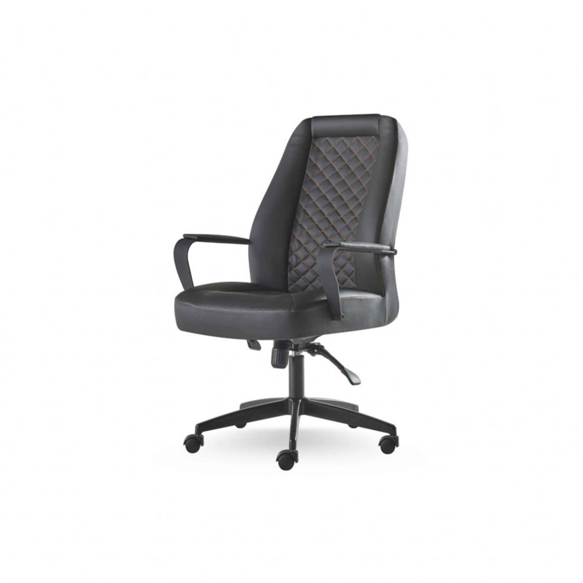 Chefessel Arbeitszimmer Bürostuhl Schwarz Mit Rollen Modern Leder Holz Chefessel Arbeitszimmer Bürostuhl Schwarz Mit Rollen Modern Leder Holz von JV Möbel