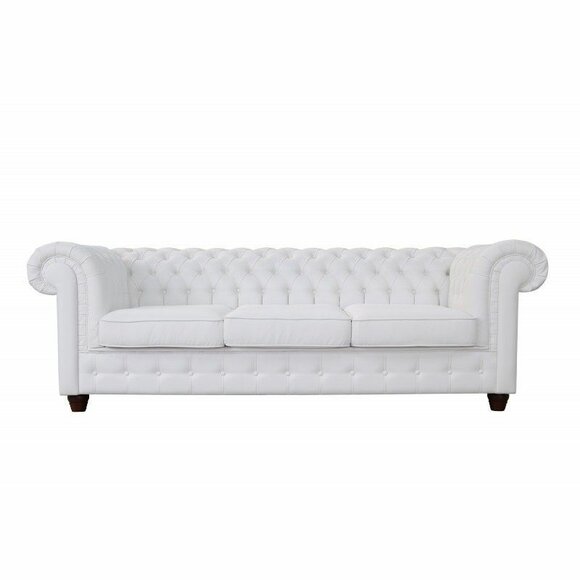 Chesterfield 3+1 Ledersofa Schlafsofa Bettfunktion Leder Couch Sofagarnitur Sofa von JV Möbel