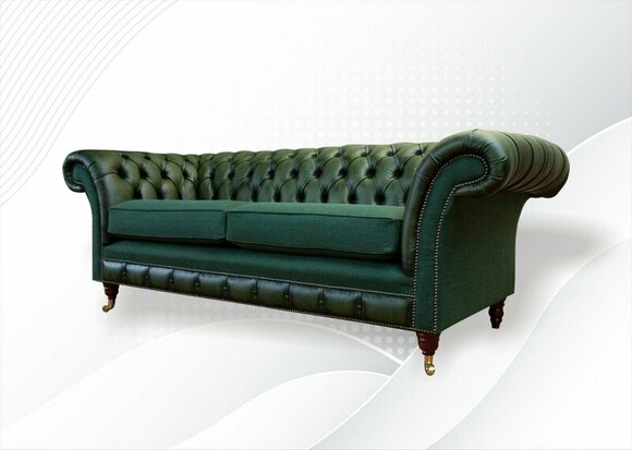 Chesterfield 3Sitzer Leder Grün Modern Design Sofa Neu Kreative Möbel von JV Möbel