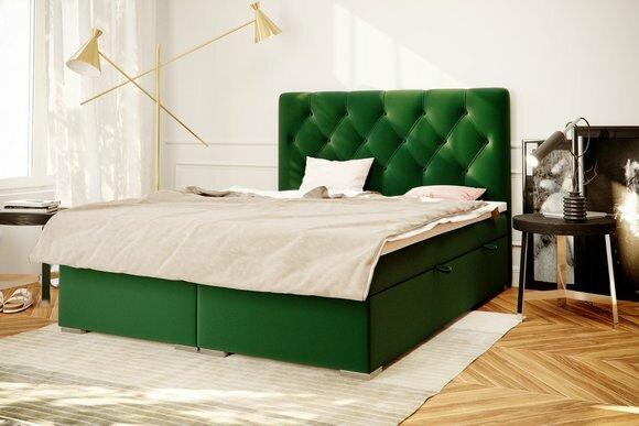 Chesterfield Boxspring Bett Hotel Doppel Komplett Set Matratze Topper von JV Möbel
