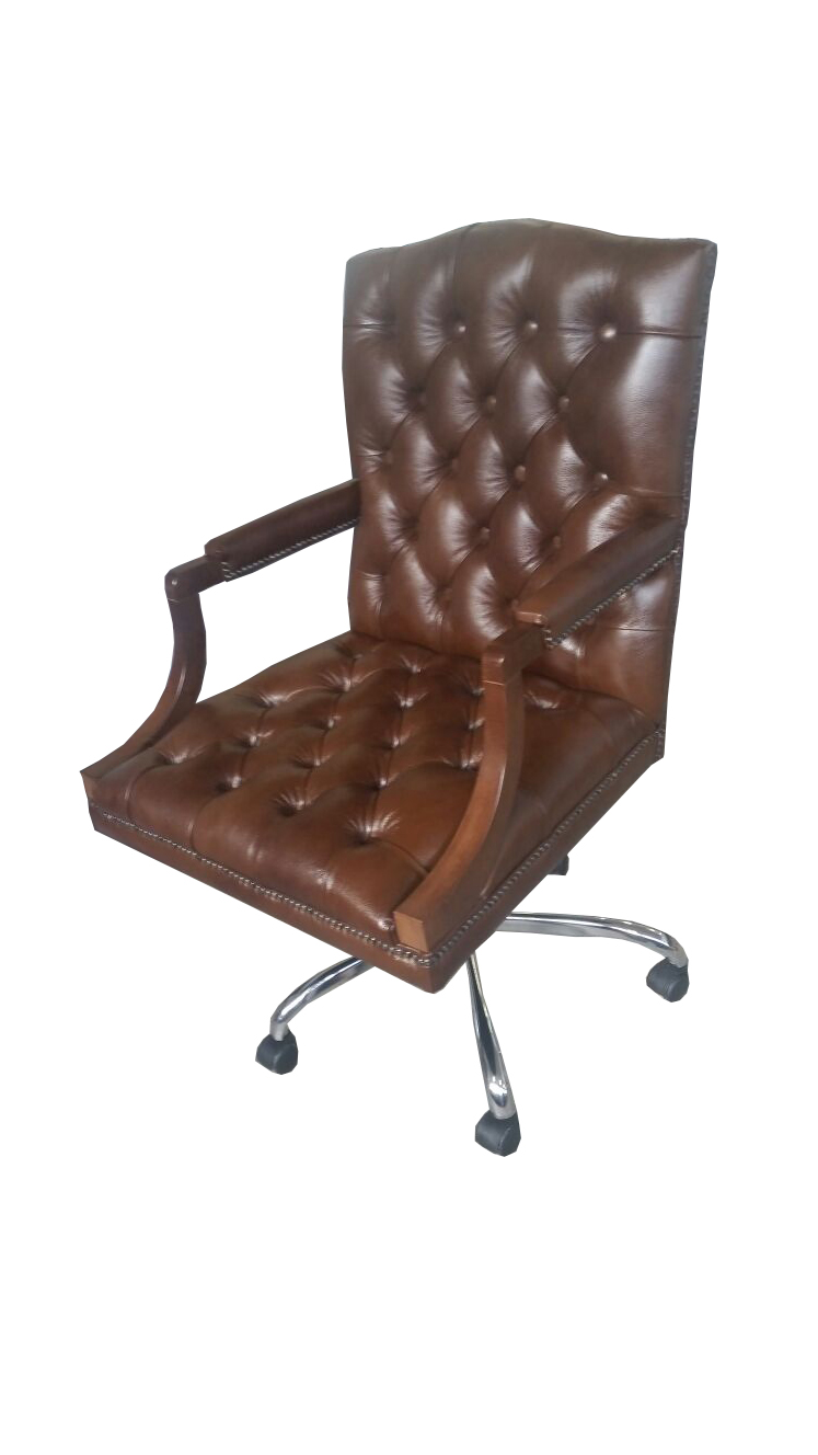 Chesterfield Bürostuhl Drehstuhl Büro Sessel Ledersessel KING Drehsessel Neu von JV Möbel