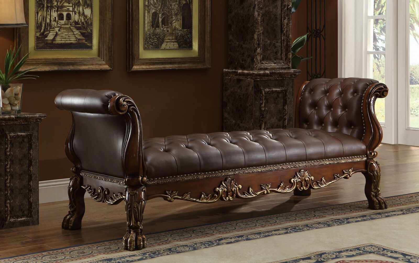 Chesterfield Chaiselongues Liege Ottomane Sofa Echtes Leder Relax Chaise Chesterfield Chaiselongues Liege Ottomane Sofa Echtes Leder Relax Chaise von JV Möbel
