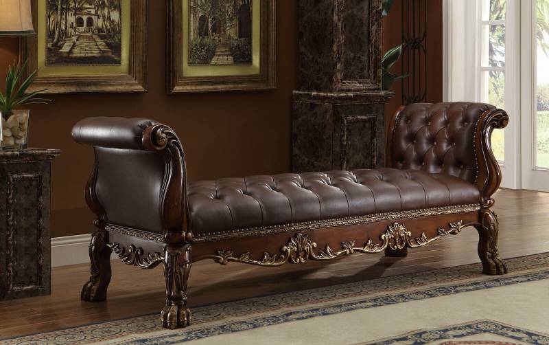 Chesterfield Chaiselongues Liege Ottomane Sofa Echtes Leder Relax Chaise von JV Möbel