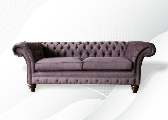 Chesterfield Couch Polster Klassischer Leder Textil 3 Sitzer Sofa Dreisitzer von JV Möbel