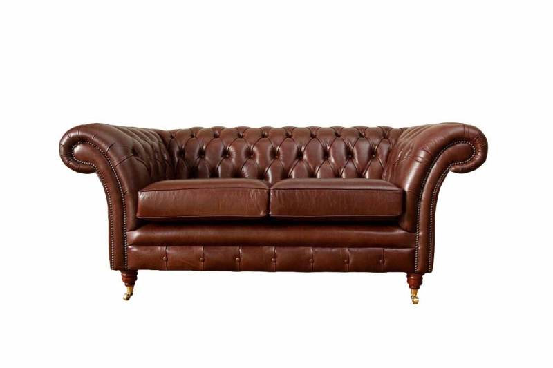 Chesterfield Couch Polster Leder Sofas Couchen Braune Zweisitzer Neu von JV Möbel