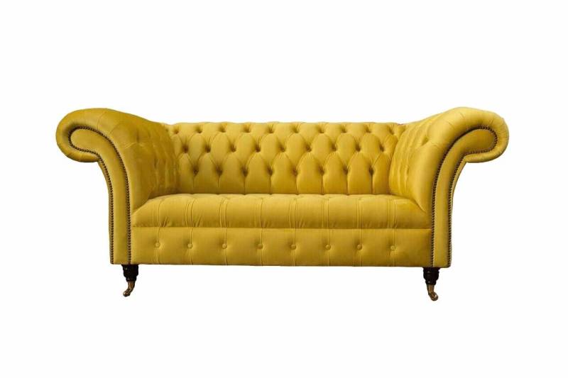 Chesterfield Couch Sofa Polster 2 Sitzer Wohnzimmer Couchen Sitz Gelb von JV Möbel