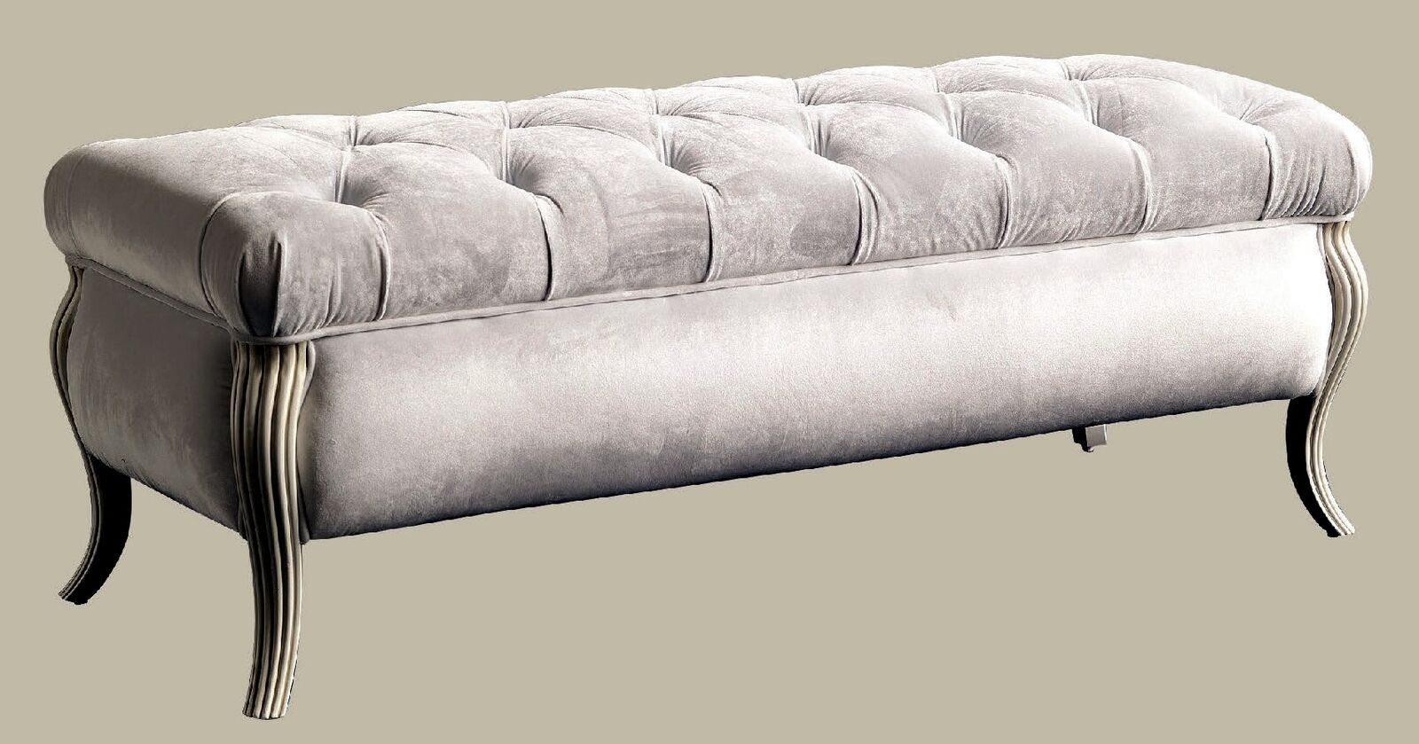 Chesterfield Design Hocker Oval Pouf Fußhocker Möbel Polsterhocker Sitzhocker von JV Möbel