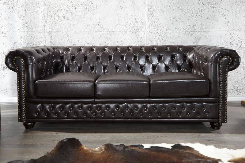 Chesterfield Design Luxus Polster Sofa Couch Sitz Garnitur Leder Textil Neu #255 von JV Möbel