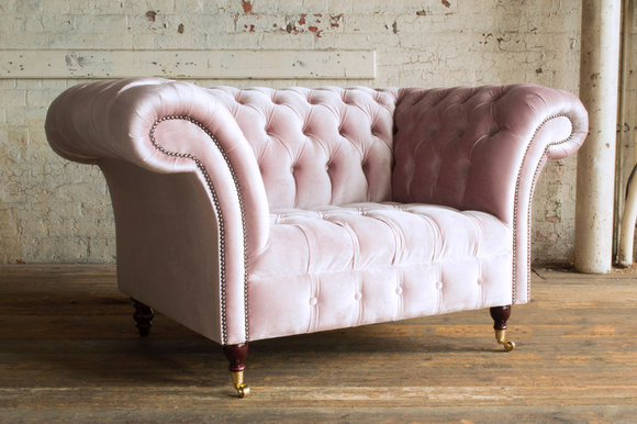 Chesterfield Design Polster Sessel Fernseh Couch 1 Sitzer Garnitur Textil von JV Möbel