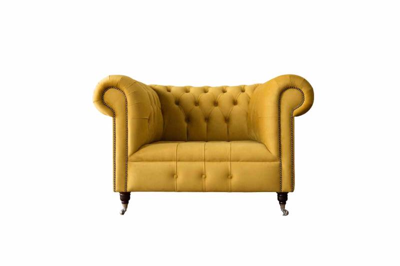 Chesterfield Design Sofa 1 Sitzer Sessel Couch Polster Luxus Textil von JV Möbel