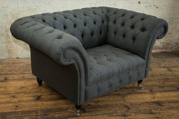 Chesterfield Design Sofa Sessel Couch Polster Luxus Textil Couchen von JV Möbel