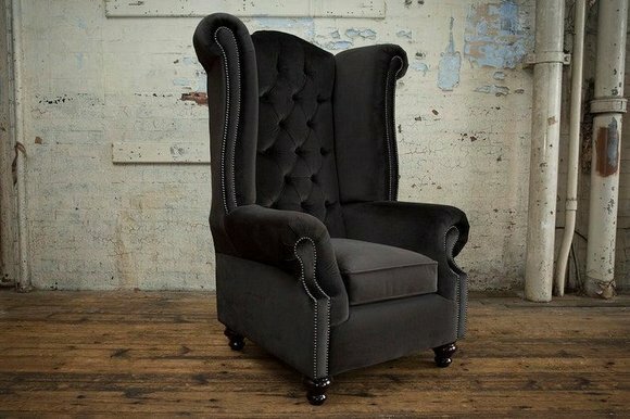 Chesterfield Design Sofa Sessel Couch Polster Textil Couchen 1Sitzer Ohrensessel von JV Möbel