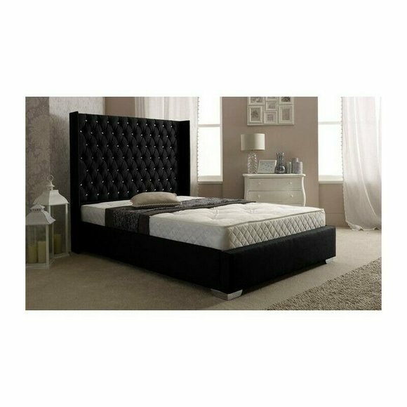 Chesterfield Designer Bett Schlafzimmer Textil Leder Polster 140/160/180/200 cm von JV Möbel