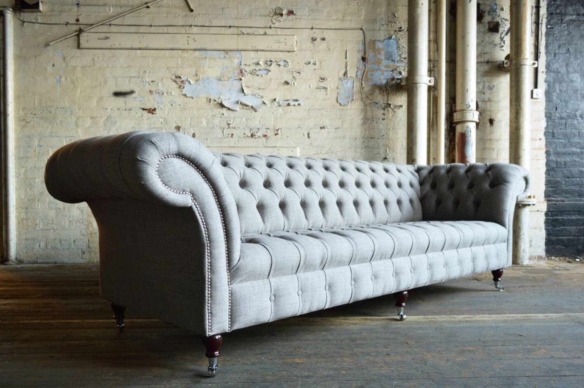 Chesterfield Designer Couch 4 Sitz Sofa Polster Textil Leder Garnitur 2016-48 Chesterfield Designer Couch 4 Sitz Sofa Polster Textil Leder Garnitur 2016-48 von JV Möbel