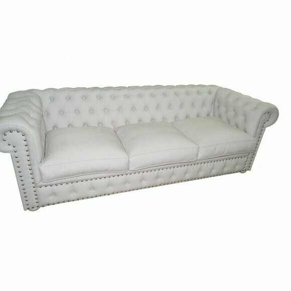 Chesterfield Dreisitzer Couch Polster Sofa Design Leder Sofas Couchen 3 Sitzer von JV Möbel