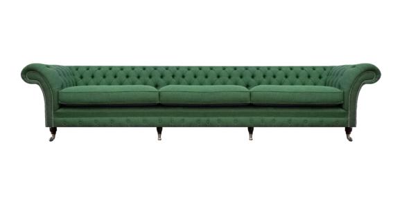 Chesterfield Dunkelgrüne Couch Moderner Polster 3-Sitzer Luxus Möbel von JV Moebel