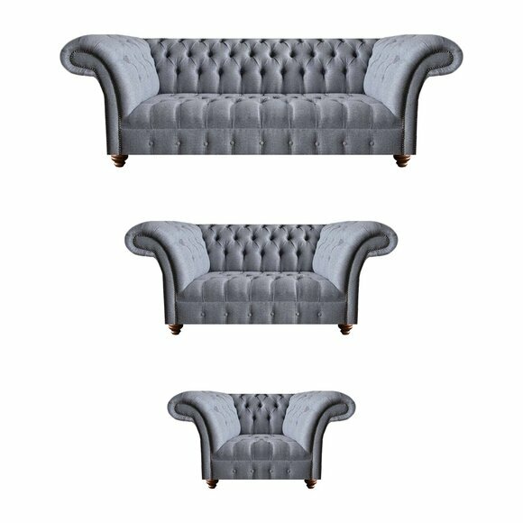 Chesterfield Edle Textilgarnitur Designer 3-Sitzer Zweisitzer Lehnsessel Chesterfield Edle Textilgarnitur Designer 3-Sitzer Zweisitzer Lehnsessel von JV Moebel