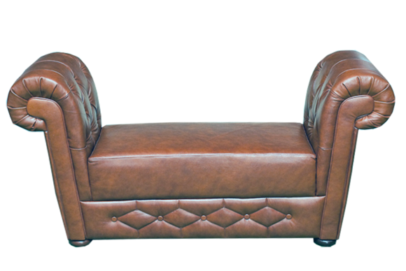Chesterfield Hocker Leder Polster Fußhocker Chaise Ottomane Pouf von JV Möbel