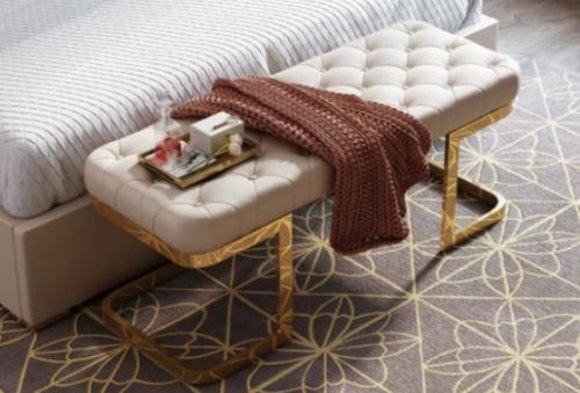 Chesterfield Hocker Polsterbank Ottomane Sitzhocker Zweisitzer Leder Beistell von JV Möbel