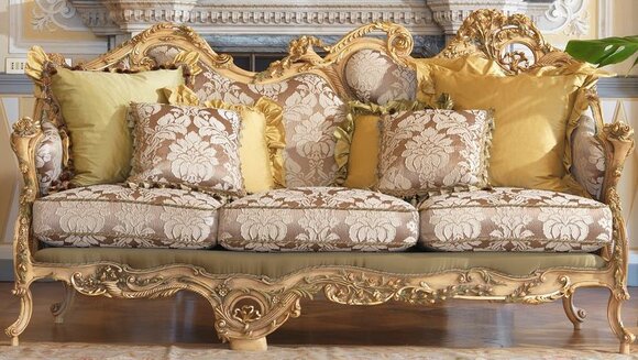 Chesterfield Klassischer Dreisitzer Sofa Wohnlandschaft Textilsofa 3 Sitz von JV Möbel