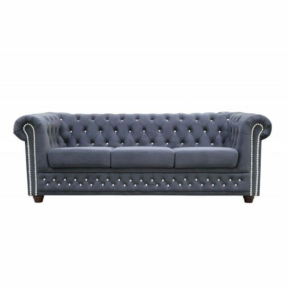 Chesterfield Ledersofa Sofa Couch Polster Garnitur 3+1 Bettfunktion Schlafsofa von JV Möbel