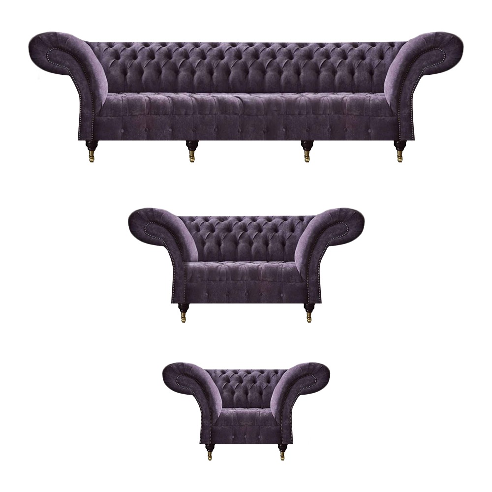 Chesterfield Lila Sitzmöbel Moderner 4-Sitzer Designer Zweisitzer Sessel Chesterfield Lila Sitzmöbel Moderner 4-Sitzer Designer Zweisitzer Sessel von JV Moebel