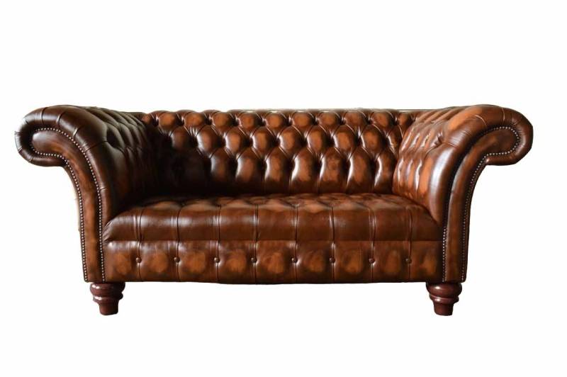 Chesterfield Luxus 2 Sitzer Couch Polster Sofa Zweisitzer Leder Couchen von JV Möbel