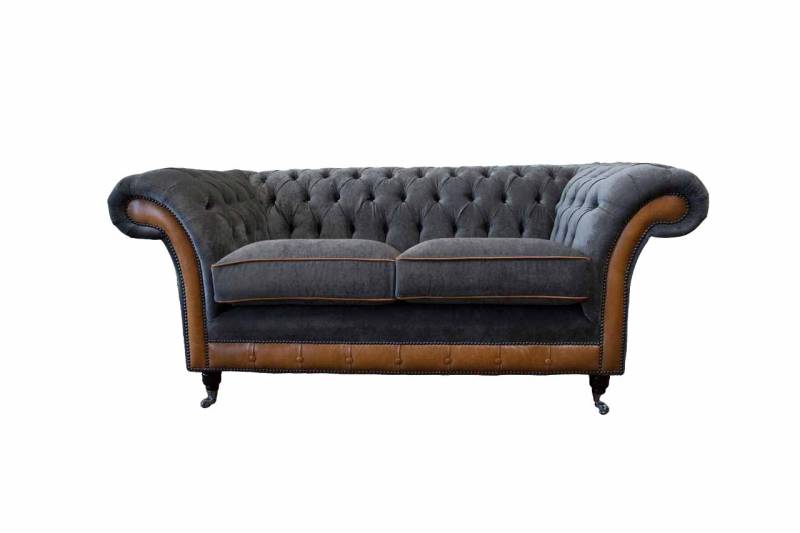 Chesterfield Luxus 2 Sitzer Couch Polster Sofa Zweisitzer Leder Couchen von JV Möbel