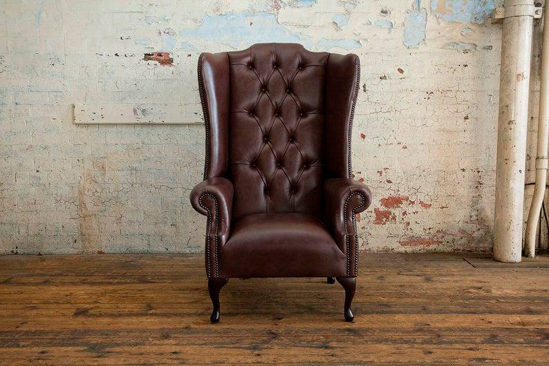 Chesterfield Ohrensessel Klassische Stuhl der Premium Klasse 100% Leder Sofort Chesterfield Ohrensessel Klassische Stuhl der Premium Klasse 100% Leder Sofort von JV Möbel