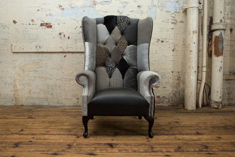 Chesterfield Ohrensessel Sessel 1 Sitzer Sofa Couch Polster Leder Textil Couchen von JV Möbel