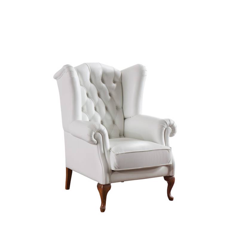 Chesterfield Ohrensessel Sessel Polster Fernseh Büro Couch Echtes Leder CL-F3 von JV Möbel
