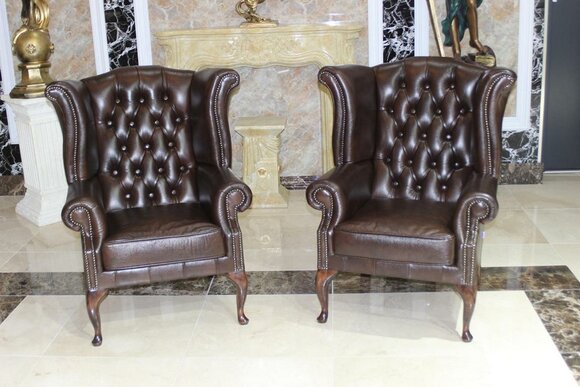 Chesterfield Ohrensessel Sessel Sofa Polster Sitz Loung Braun 100% Leder Sofort Chesterfield Ohrensessel Sessel Sofa Polster Sitz Loung Braun 100% Leder Sofort von JV Möbel