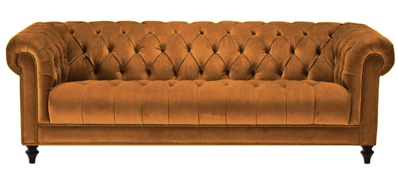 Chesterfield Original Samt Dreisitzer Stoff Design Couchen Polster Sofa Sofas von JV Möbel