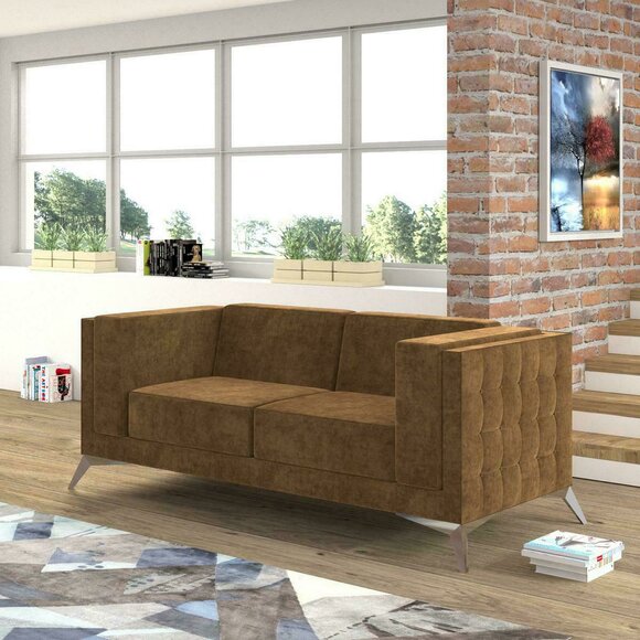 Chesterfield Polster Couch Stoff Couchen Sofa Sitz Garnitur Zweisitzer 2 Sitzer von JV Möbel