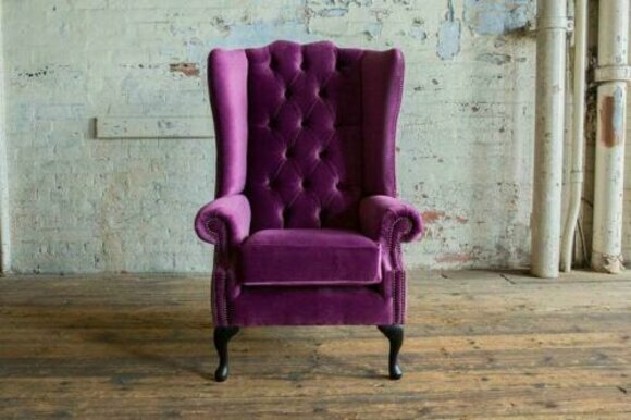 Chesterfield Polstersofas Klassische Ohrensessel 1 Sitzer der Premium-Klasse von JV Möbel