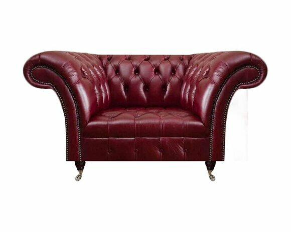 Chesterfield Roter Wohnzimmer Sessel Designer Leder Einsitzer 1-Sitzer von JV Moebel