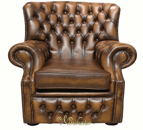 Chesterfield Samt Braun Ohrensessel 1 Sitzer Designer Leder Fernseh von JV Möbel
