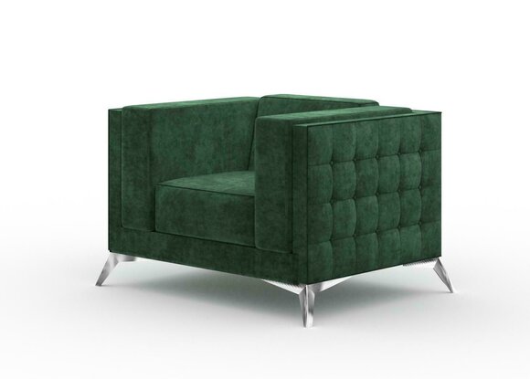 Chesterfield Sessel 1 Sitzer Couchen Polster Neu Fernseh Sofa Textil Stoff von JV Möbel