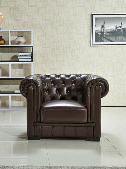 Chesterfield Sessel Fernseh Couch 1 Sitzer Sofa Leder Couchen Polster von JV Möbel