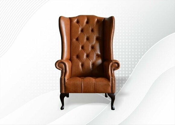 Chesterfield Sessel Leder Ohrensessel Einsitzer Möbel Wohnzimmer Modern von JV Möbel