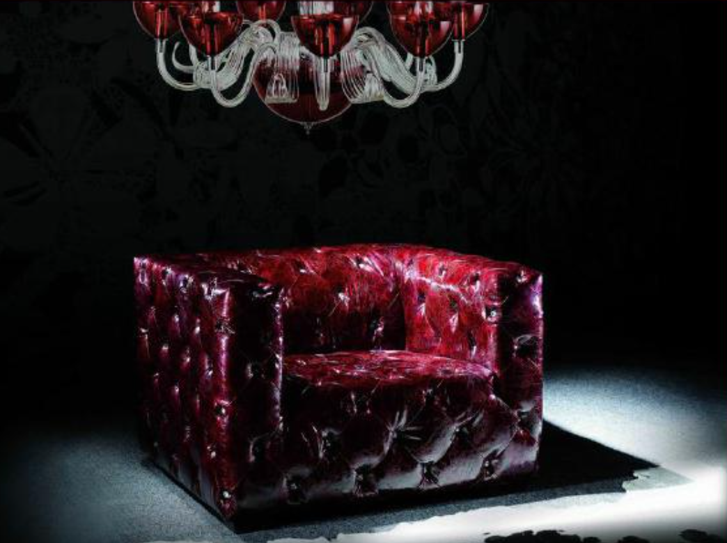 Chesterfield Sessel Ledersofa Luxus Sessel Bordeaux Clubsessel von JV Möbel