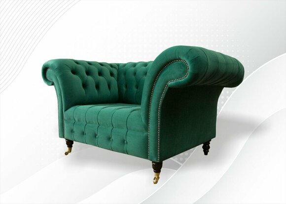 Chesterfield Sessel Textil Grün Design Polster Neu Kreative Wohnzimmer von JV Möbel
