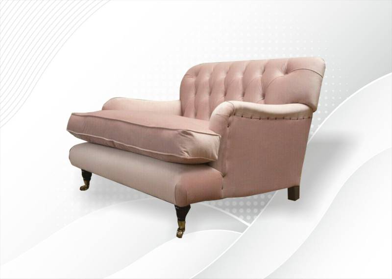 Chesterfield Sessel Textil Sofa Stoff Couch Sofas Couchen Club Lounge Beige Neu von JV Möbel
