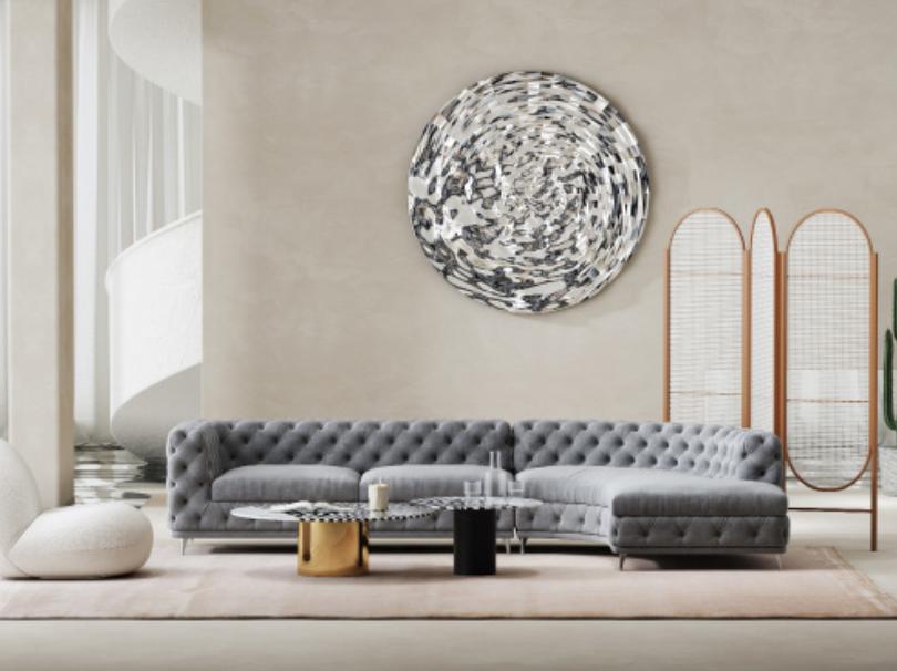 Chesterfield Sitz Design Couch Lounge Sofas Textil Ecksofa L-form Wohnlandschaft von JV Möbel