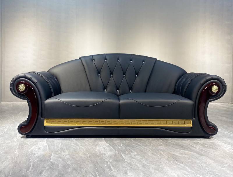 Chesterfield Sofa Barock Couch Holz Leder Dreisitzer Klassische Sofas Möbel von JV Möbel