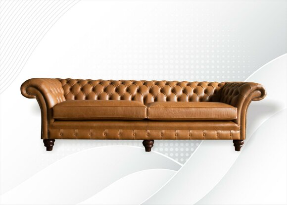Chesterfield Sofa Braun xxl Big Leder Wohnzimmer Möbel 4 sitzer Braun von JV Möbel